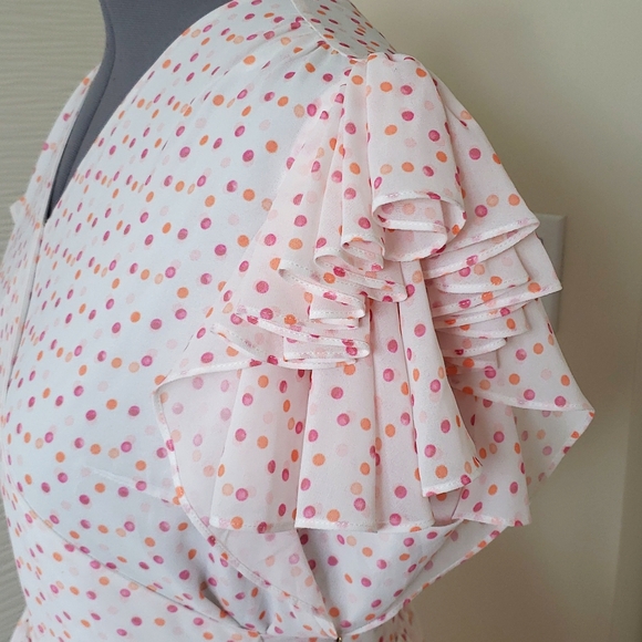 Rachel Parcell Polka Dot Faux Wrap Tie Dress  Size XXL NWT - Picture 5 of 9